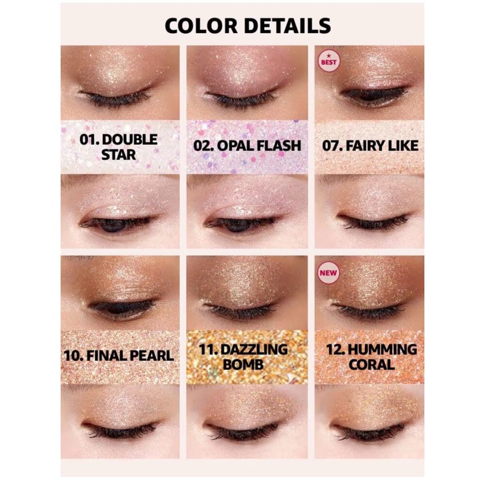 NIB Colorgram Milk Bling Shadow - Rose Gold & Iridescent Set (K-Beauty) - Picture 9 of 10